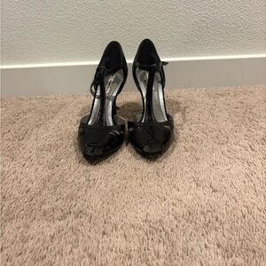 Via Spiga Black Patent Leather Heels